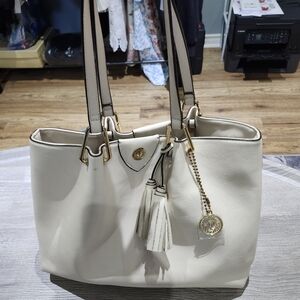 Anne Klein Elegant Cream Tote Bag